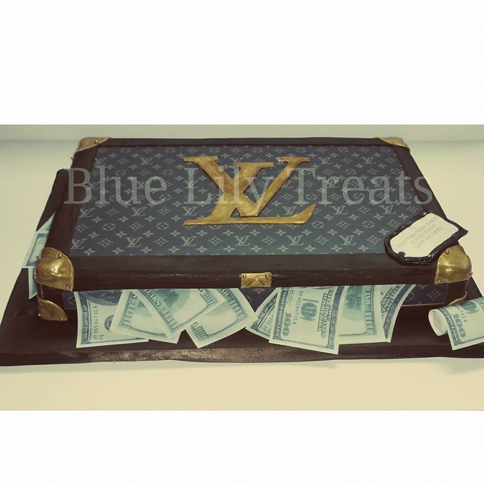 Louis Vuitton Cake with Money Stack